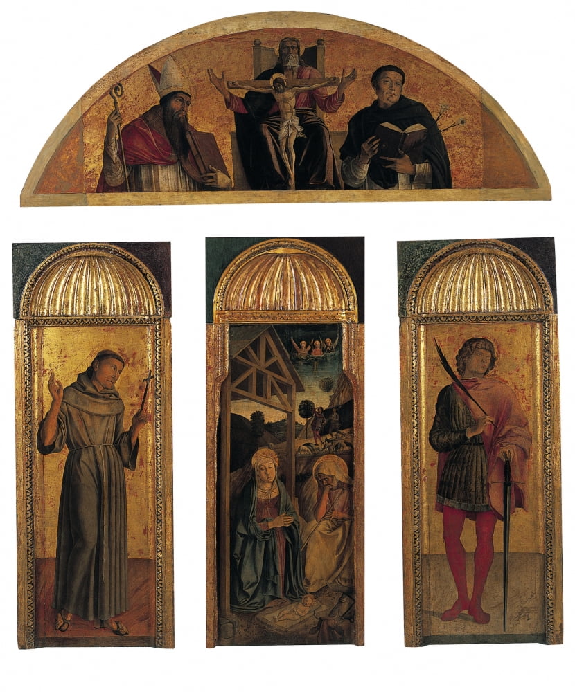 Triptych Of The Nativity Canvas Art - (24 x 36)