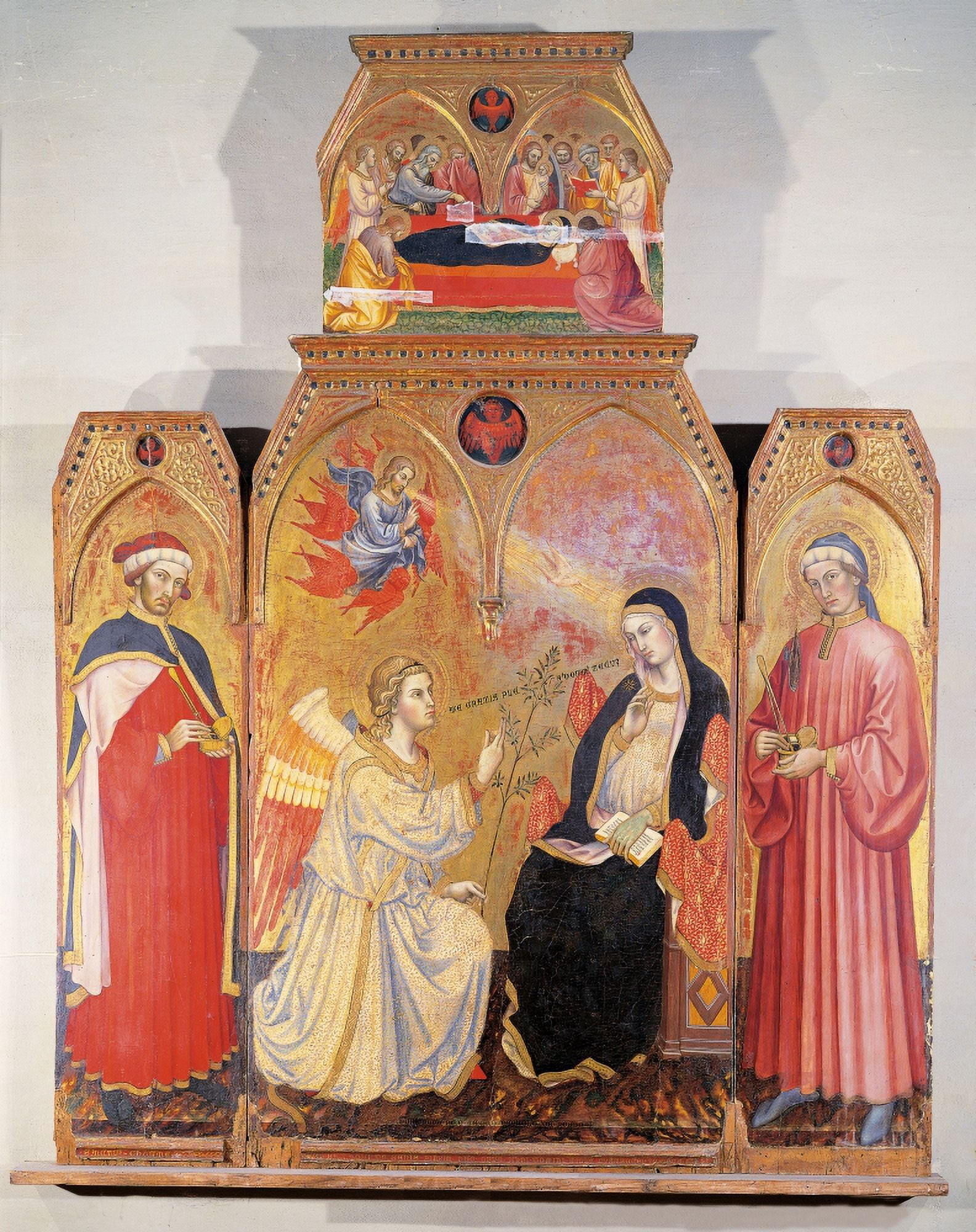 Triptych With Annunciation And Saints Canvas Art - (24 x 36)
