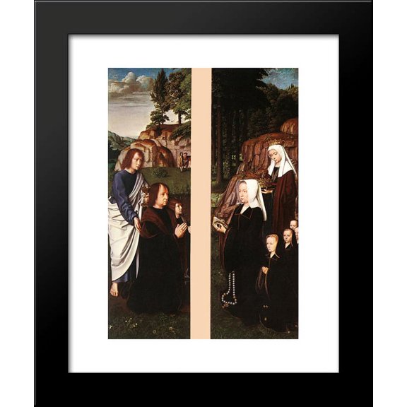 Triptych of Jean Des Trompes (side panels) 20x24 Framed Art Print by Gerard David