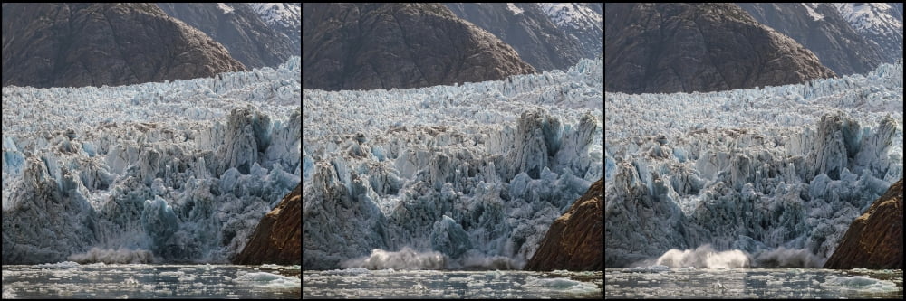 Triptych of Sawyer Glacier Southeast Alaska Alaska USA Canvas Art - Panoramic Images (36 x 12)