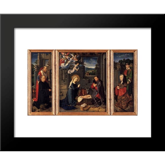 Triptych with the Nativity 20x24 Framed Art Print by Gerard David