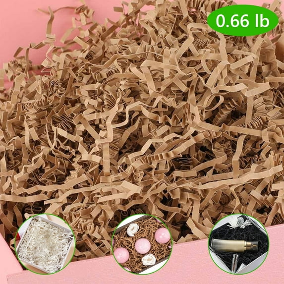 Tripumer 0.66 lb Shred Filler Basket Grass Crinkle Cut Paper great for Gift Wrapping Easter Gift Box Wrapping Packing Party Decoration Brown