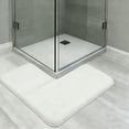 thumbnail image 1 of Tripumer 1 Pcs L-Shaped Bath Mat Bathroom Floor Rugs Corner Shower Mat for Square Shower bathroom White, 1 of 8