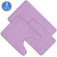 thumbnail image 1 of Hengbo Purple Memory Foam Rug Set Soft 3 Piece Bath Rug for Home Kitchen Comfort and Absorbency, 1 of 8