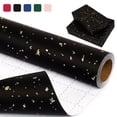 thumbnail image 1 of Tripumer 1 Roll Gold Foil Design Shiny Flakes Gift Wrapping Paper Roll 17 inch X 33 feet for Wedding Holiday Party Father’s Day Black, 1 of 7