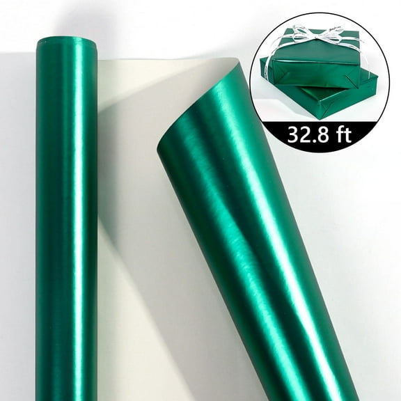 Tripumer 1 Roll Metallic Wrapping Paper Matte Paper Roll Wrapping Paper Roll Perfect for Wedding Birthday Christmas Green