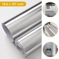 thumbnail image 1 of Tripumer 1 Roll Stainless Steel Contact Paper 19.6 x 197 inch Self Adhesive Fridge Wallpaper Vinyl Wrap Paper Metallic Peel and Stick Wallpaper for Countertop Waterproof Metallic Silver, 1 of 8