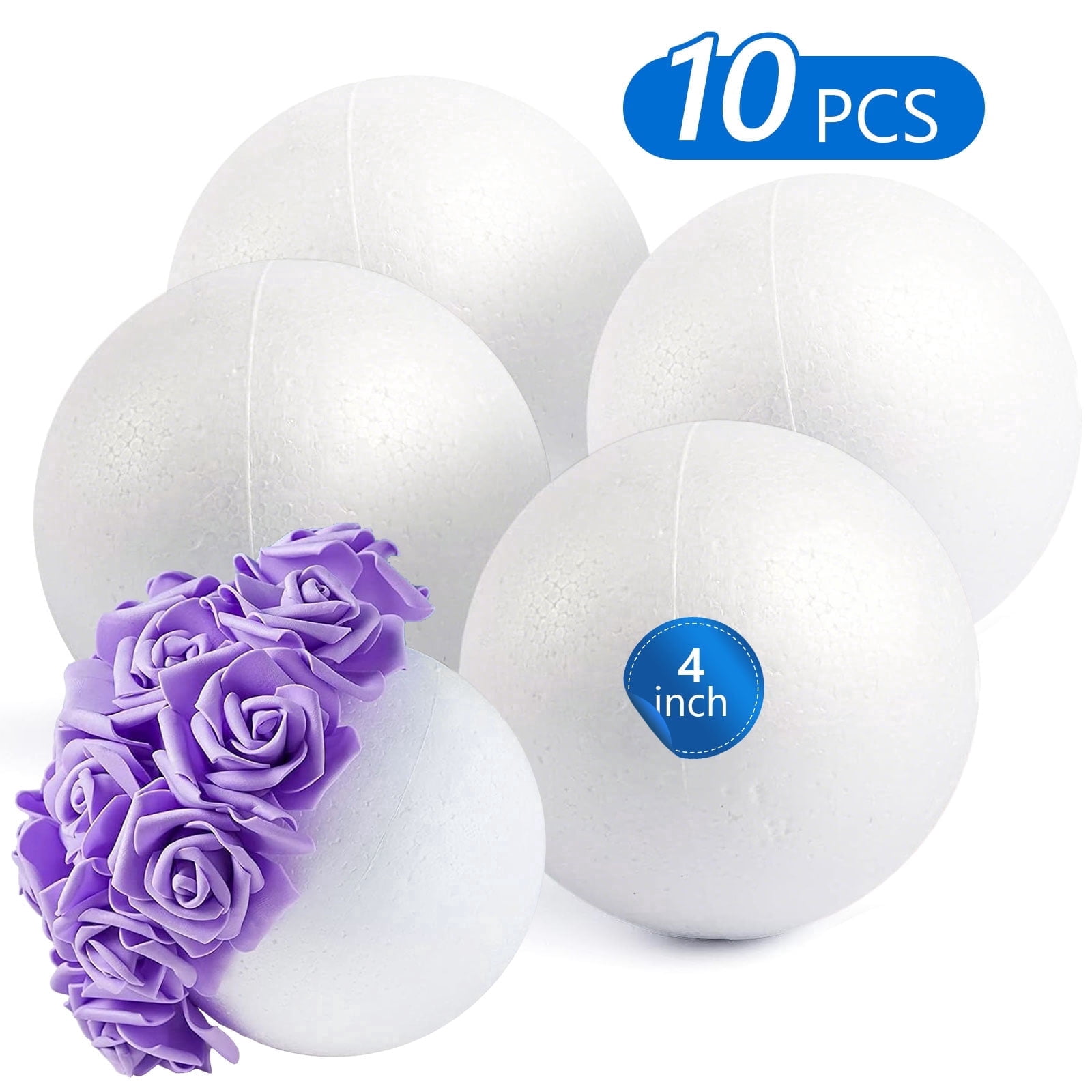 Tripumer, Polystyrene Sphere Ball, 4 inch, White 10pcs - Walmart.com