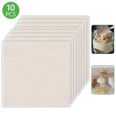 Tripumer 10 Pcs Cheese Making Cloth Reusable Cheesecloth 20x20 inch Cheese Cloth Muslin Cheesecloth Cotton Cloth Strainer for Safe Straining Cooking Baking Juicing