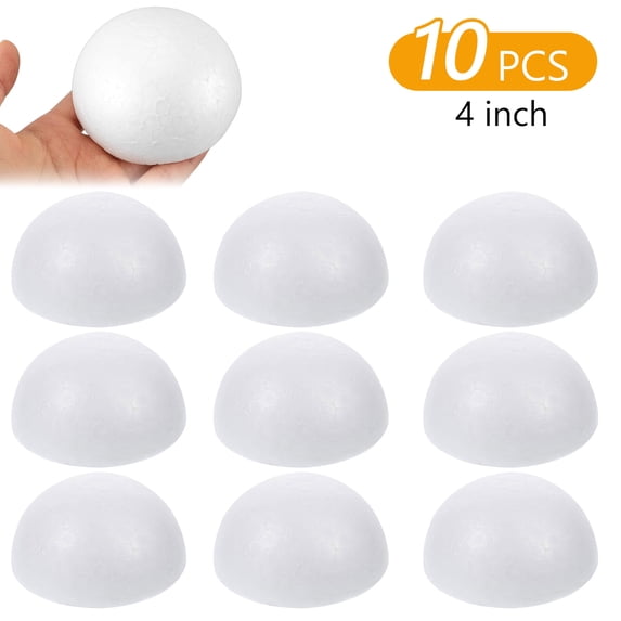 Tripumer 10 Pcs Craft Foam Half Ball 4 inch Half Foam Polystyrene Balls ...