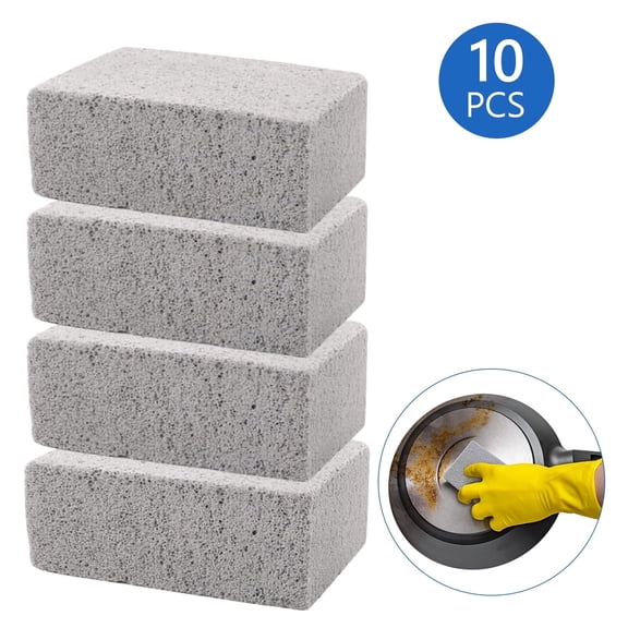 Tripumer 10 Pcs Grill Brick Griddle Stone Cleaning Block Heavy Duty Pumice Stone Grill Griddle Cleaning Brick Block for Cleaning Oven Stove BBQ Grill Home Toilet Bowl