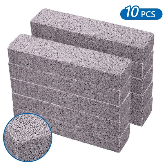 Tripumer 10 Pcs Pumice Scouring Pad Pumice Stick Cleaner Stones 5.9 x 1.4 x 0.9 inch for Household Kitchen Pool Gray