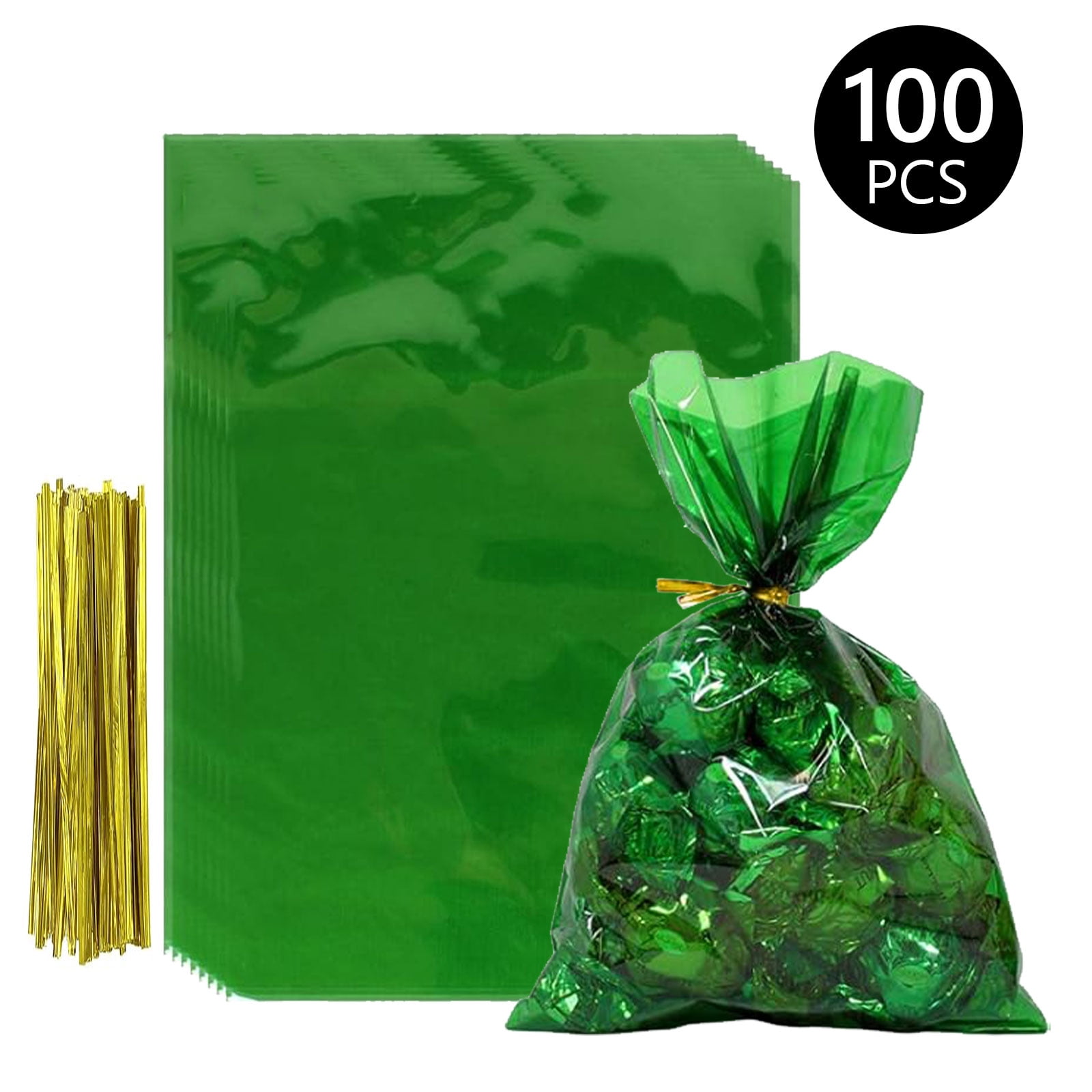 Tripumer 100 Pcs Colored Cellophane Bags Cellophane Treat Bags with ...