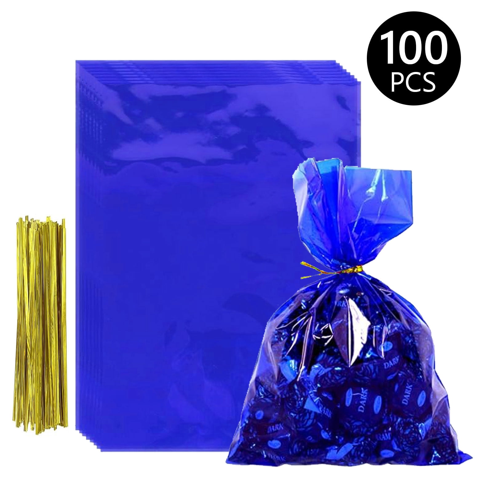 Tripumer 100 Pcs Colored Cellophane Bags Cellophane Treat Bags with ...
