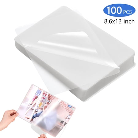 Tripumer 100 Pcs Plastic Laminating Sheets 12 x 8.6 inch Clear Thermal Laminating Pouches Lamination Sheet Paper for Photo Protection