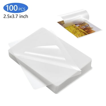 Tripumer 100 Pcs Plastic Laminating Sheets 2.5 x 3.7 inch Clear Thermal Laminating Pouches Lamination Sheet Paper for Photo Protection