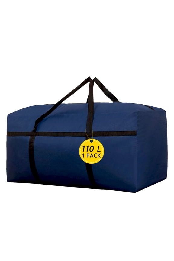 110L Extra Large Travel Duffel Bag Moving Bag Gear Organizer Foldable Weekender Bag with Double Handles for Overnight Camping DBlue - 1pcs