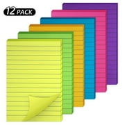 Tripumer 12 Pack Lined Sticky Notes 4 x 6 Inch Colorful Super Sticking Power Memo Pads for Office Home Meeting College 45 Sheets/pad