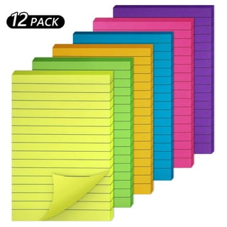 (12 Pack) Sticky Notes 3x3 Inches, ZCZN Neon Color Self-Stick Note Pads,  Colorful Sticky Notes Bulk, Easy to Post for Home, Office, School - 60