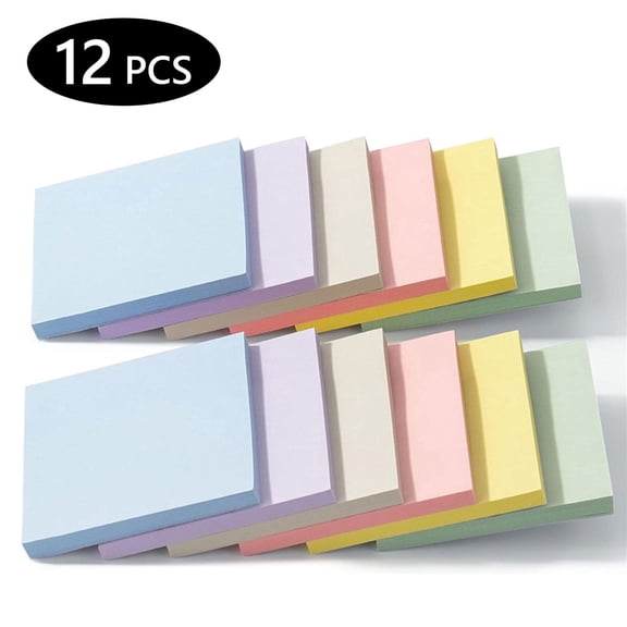 Hengbo 12 Pcs Sticky Notes Pads 3 x 3 inch Premium Sticky Pads Self-Stick Note for Home Office Notebook