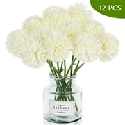 Tripumer 12Pcs Simulation Chrysanthemum Bouquet Artificial Hydrangea Fake Flowers Beige Botanical Silk Chrysanthemum Bridal Wedding Bouquet Suitable for Home Garden Party Table Decoration