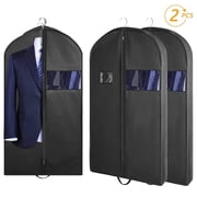 Hengbo 2 PCS Travel Garment Bags 43 inch Gusseted Hanging Garment Bags Heavy Duty Garment Bag Gusseted Suit Bags For Men Travel With Handles for Clothes Coats Jackets Shirts