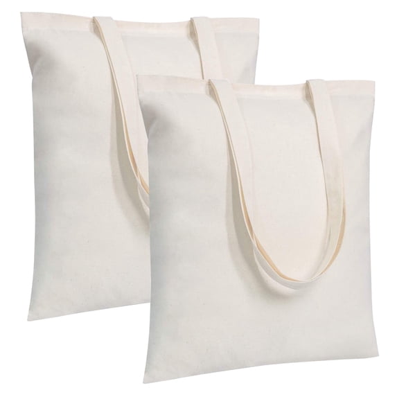 Tripumer 2-Pack Blank Canvas Tote Bags Bulk Shopping Bag for Crafts Lightweight Medium Reusable Grocery Shopping Cloth Bags Suitable for DIY Advertising Promotion Gift Activity