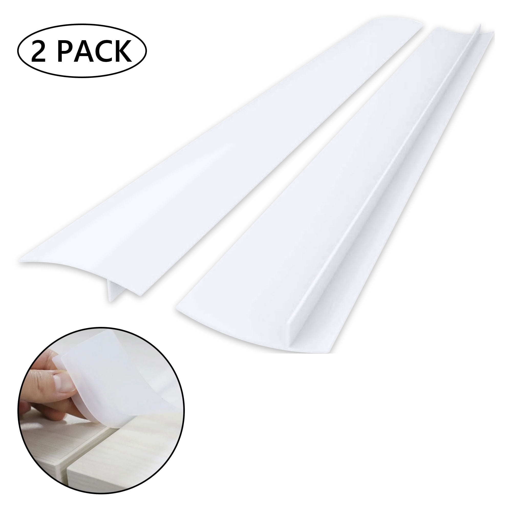 Hengbo  2 pack Silicone Stove Seam Covers 25inch Heat-Resistant, for Cooktop/Countertop/Oven/Washer/Dryer Leaks (White)