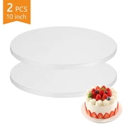 Hengbo 2 Pcs 10 inch Round Cake Drums Sturdy Food Grade Cardboard Base for Decorating Multi Layer Cakes