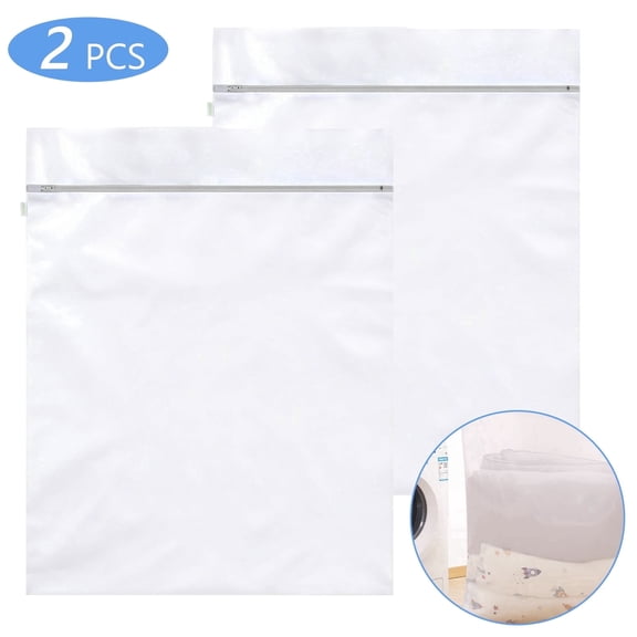 Tripumer  2 Pcs Extra Large Mesh Laundry Bag 35 x 43 inch Honeycomb Washing Bag with Zipper for Bedding Blankets Clothes Travel Storage