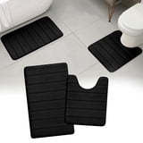 Tripumer 2 Pcs Memory Foam Bathroom Rug Set with U-Shaped Contour ...