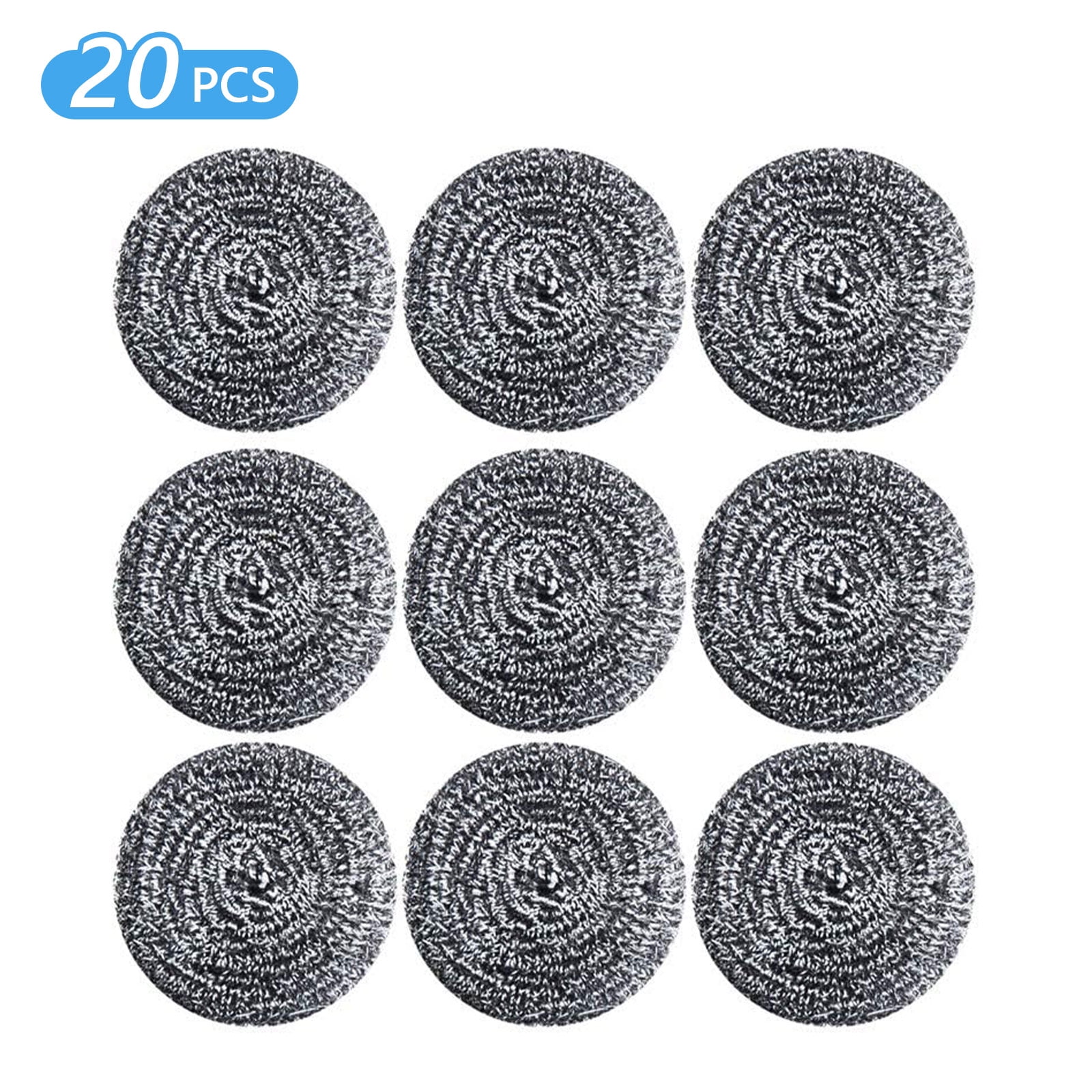 4 Scourer Steel Wire Mesh Ball Pads Kitchen Scrub Cleaning Pan Cleaner  Scouring 