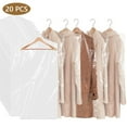 thumbnail image 1 of Tripumer 20 Pack Clear Plastic Clothes Covers Plastic Garment Bag 23.6x47.2 inch Dry Cleaning Hanging Dust Proof Garment Bags for Long Dresses Skirt Coat Suit Shirt Jacket, 1 of 5