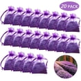 thumbnail image 1 of Tripumer 20 Pack Lavender Scented Sachet Home Fragrance Sachets Dried Lavender Flowers Potpourri Bags for Wardrobes Drawers Closets Purple, 1 of 7