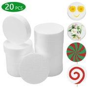 Tripumer 20 Pcs Foam Circles Polystyrene Discs Round Foam Cylinders Round Foam Circles for Crafts Modeling DIY Projects Cakes Sculpture Arts Floral Making Supplies