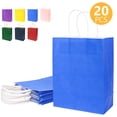 thumbnail image 1 of Hengbo 20 Pcs Gift Bags with Handles Paper Gift Bags 8 x 4.3 x 10.7 inch Kraft Paper Bags Craft Gift Bags for Party Favors Grocery Shopping Blue, 1 of 7