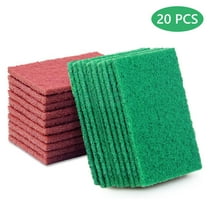 Tripumer 20 Pcs Heavy Duty Scouring Pads General Purpose Scrub Sponge 2 Color Sponge Scouring Cleaning Kitchen Household for Bowl Sink Dish