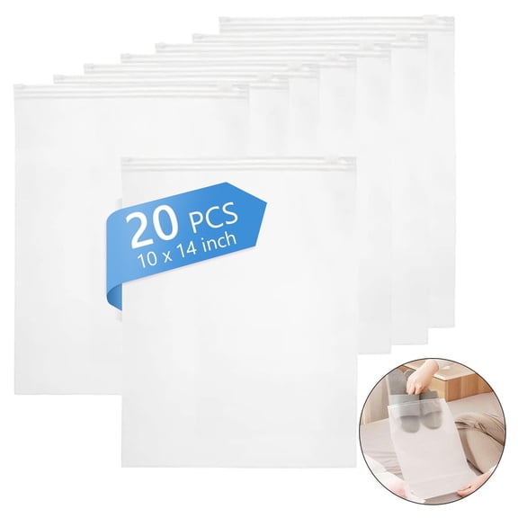 Tripumer 20 Pcs Zipper Frosted Bags Clothing Packaging Bags 10 x 14 inch Resealable Poly Plastic Bags for Shopping Shirts Socks Underwear Documents