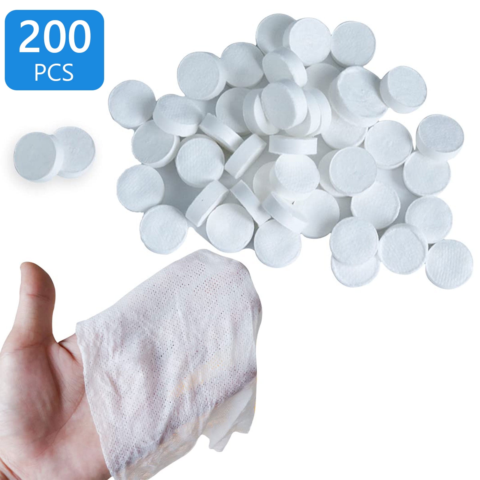 Tripumer 200 Pcs Compressed Towels Mini Compressed Coin Tissue Disposable Face Towel for Travel Sports Beauty Salon Home Hand Wipes