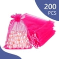 thumbnail image 1 of Tripumer 200 Pcs Drawstring Organza Bags Organza Pouches 3x4 inch Small Sachet Jewelry Gift Bags for Jewelry Party Festival Candy Bathroom Soaps Rose Red, 1 of 8