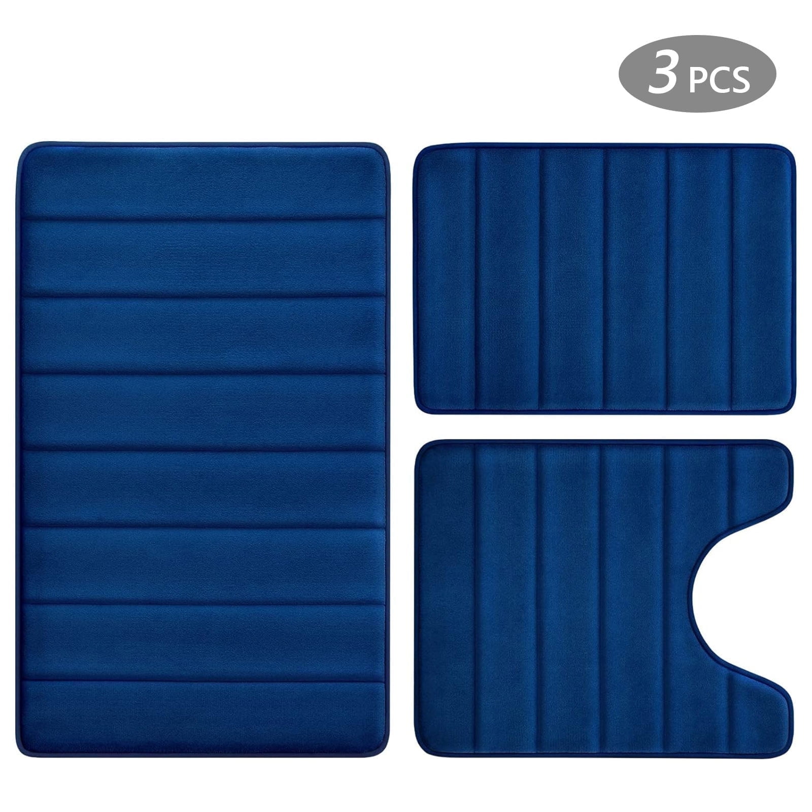 Tripumer 3 PCS Memory Foam Bath Mat Set, Non Slip, Absorbent
