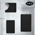 thumbnail image 1 of Tripumer 3 Pcs Memory Foam Bathroom Rug Set with U Shape Mat Bathroom Mats and Rugs Sets for Bathroom Comfortable Soft Black, 1 of 7