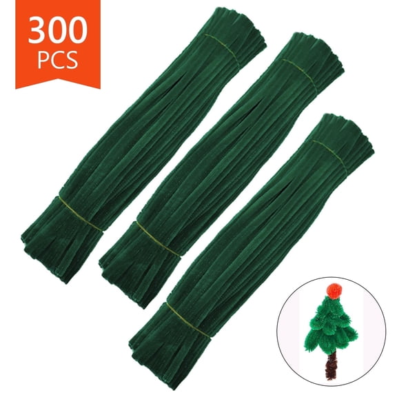 Tripumer 300 Pcs Pipe Cleaners Multicolor Chenille Stems Polyester Coated Wire for DIY Art Craft Decorations-green-