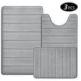 thumbnail image 1 of Tripumer 3Pcs Memory Foam Bathroom Mat Set Bathroom Rug Set Thick Soft Bathroom Rugs for Bathroom Water Absorbent Bathroom Shower Rugs Machine Washable Light Gray, 1 of 8