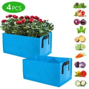 Tripumer 4 Pcs Fabric Raised Garden Bed Rectangle Planting Container Breathable Bed Grow Bags Grow Bag Planter Pot with Handles for Outdoor Gardening Planting P