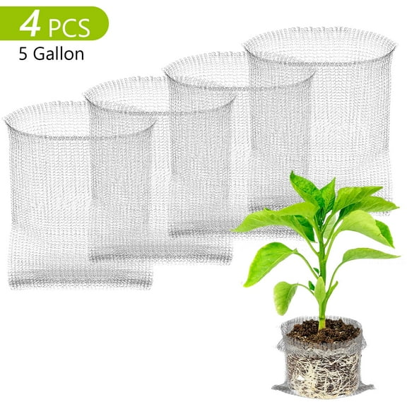 Tripumer 4 Pcs Stainless Steel 5 Gallon Root Baskets Vole Gopher Plant Root Protectors for Spring Planting Berries Vegetables