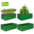 Tripumer 4PCS Outdoor Fabric Raised Garden Bed, Rectangular Grow Bags