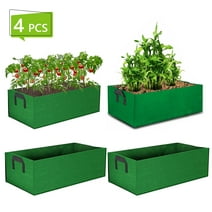 SHAOTELLME Fabric Raised Garden Bed Rectangle Breathable Planting ...