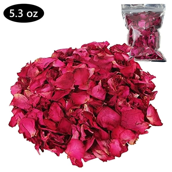 Tripumer 5.3 oz Dried Rose Petal Natural Real Red Rose Dried Roseleaf Petals for Wedding Decoration Bath Foot Bath Wedding Confetti Crafts Accessories