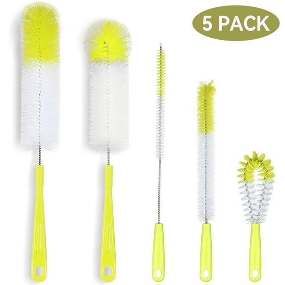 Tripumer 5-Pack Long Handle Bottle Brush Set Cleaner for Narrow Containers Cups Thermos Kettle
